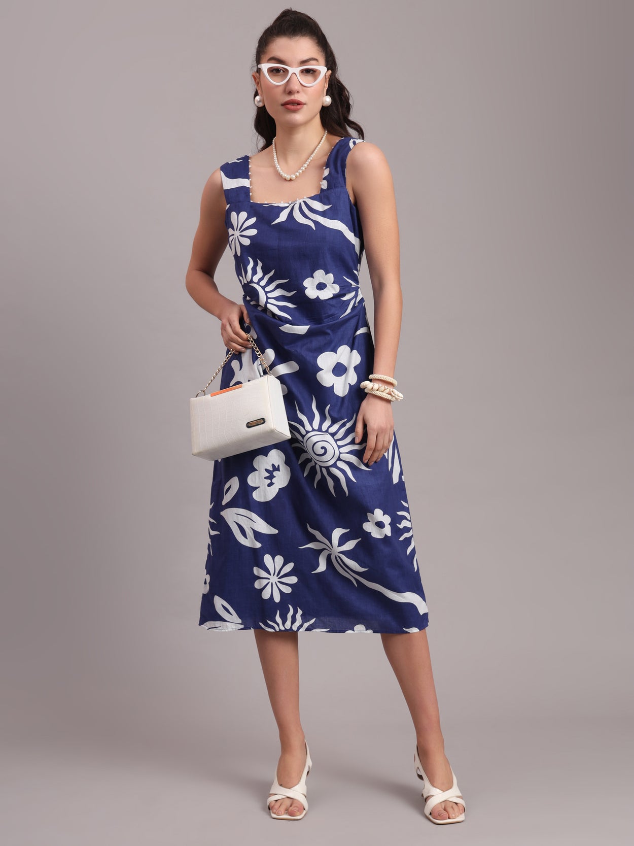 Indigo Celestial Midi Dress