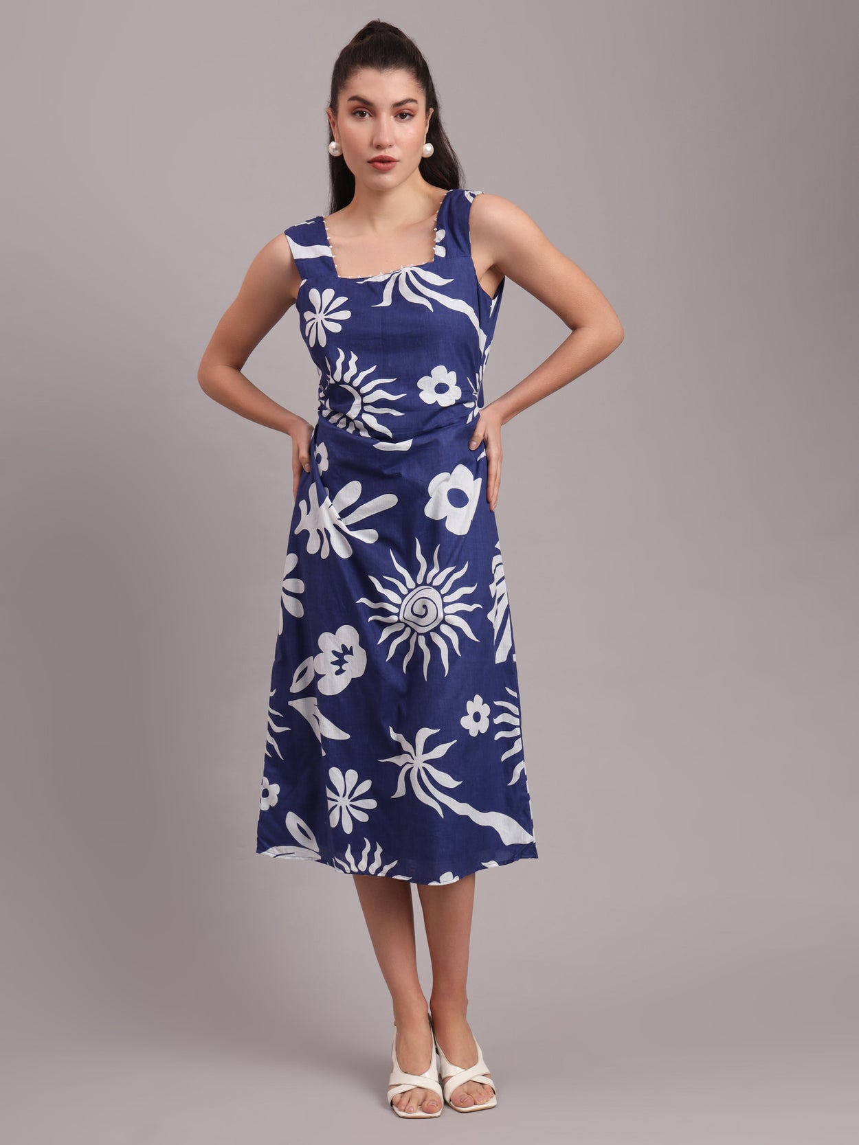 Indigo Celestial Midi Dress
