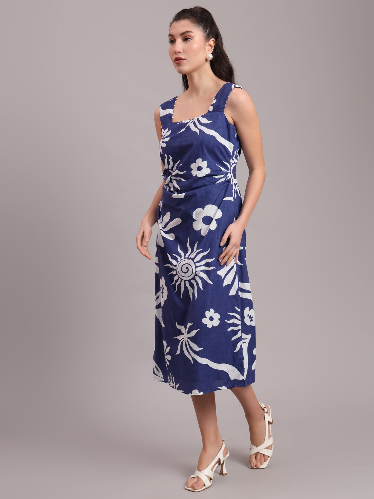 Indigo Celestial Midi Dress