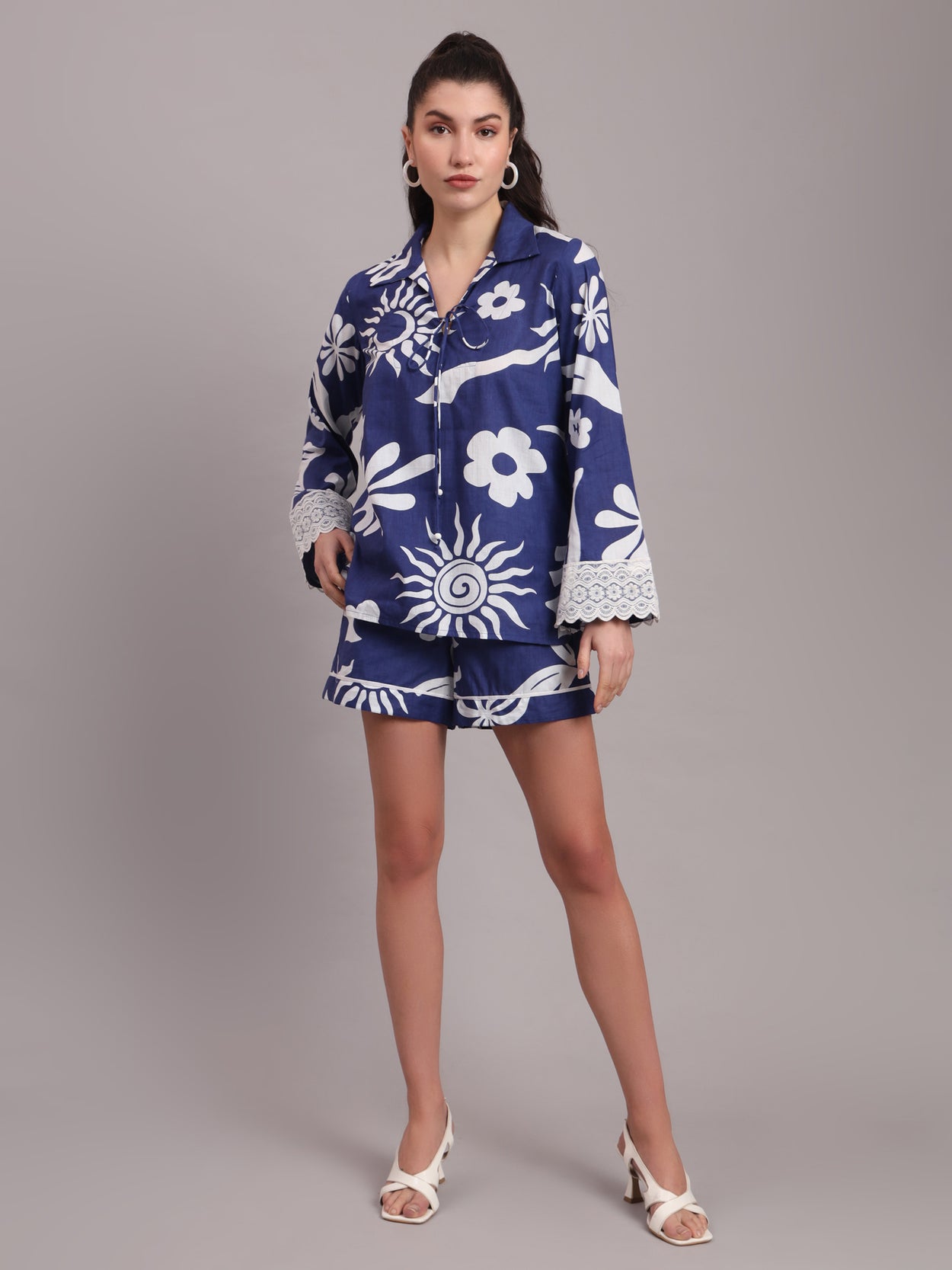 Indigo Celestial Embroidered Co-ord