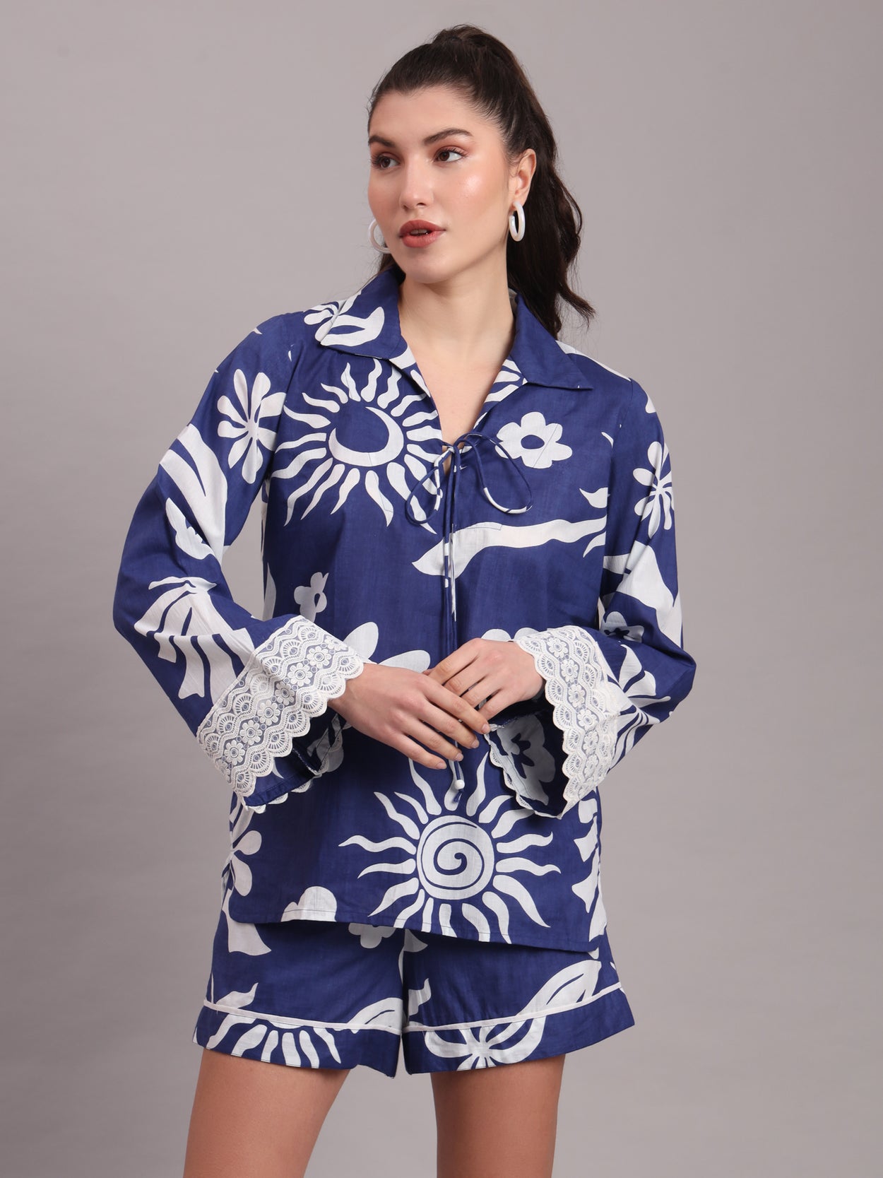 Indigo Celestial Embroidered Co-ord