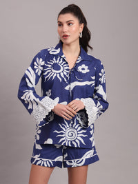 Indigo Celestial Embroidered Co-ord