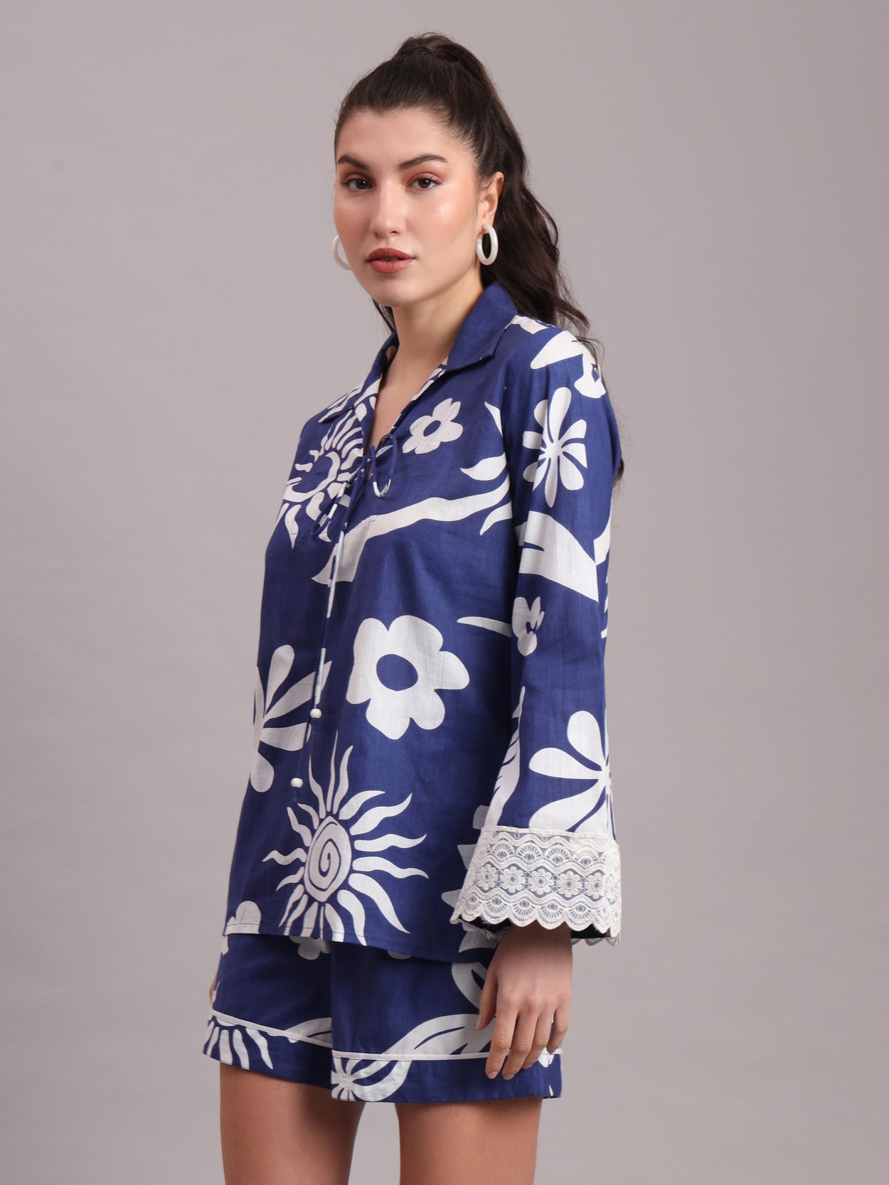 Indigo Celestial Embroidered Co-ord