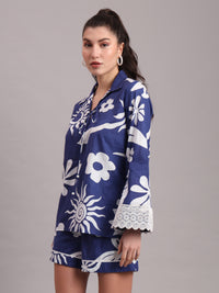 Indigo Celestial Embroidered Co-ord