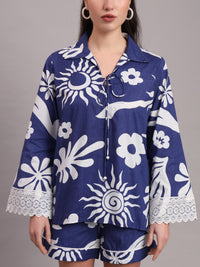 Indigo Celestial Embroidered Co-ord