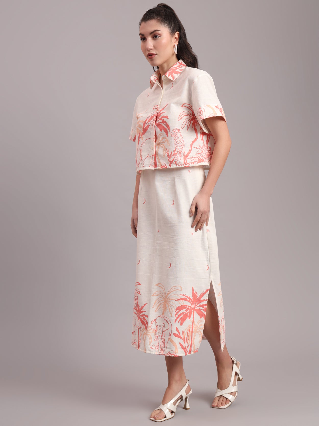 Coral Jungle Skirt Co-ord Set