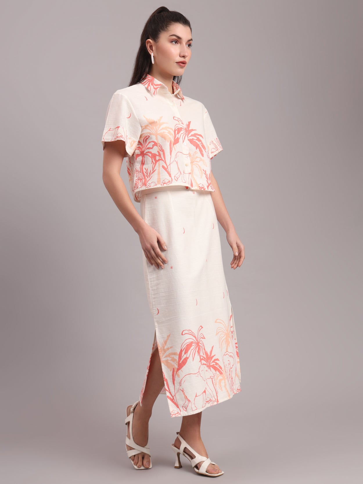 Coral Jungle Skirt Co-ord Set