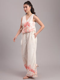 Coral Jungle Wrap Co-ord Set