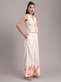 Coral Jungle Wrap Co-ord Set