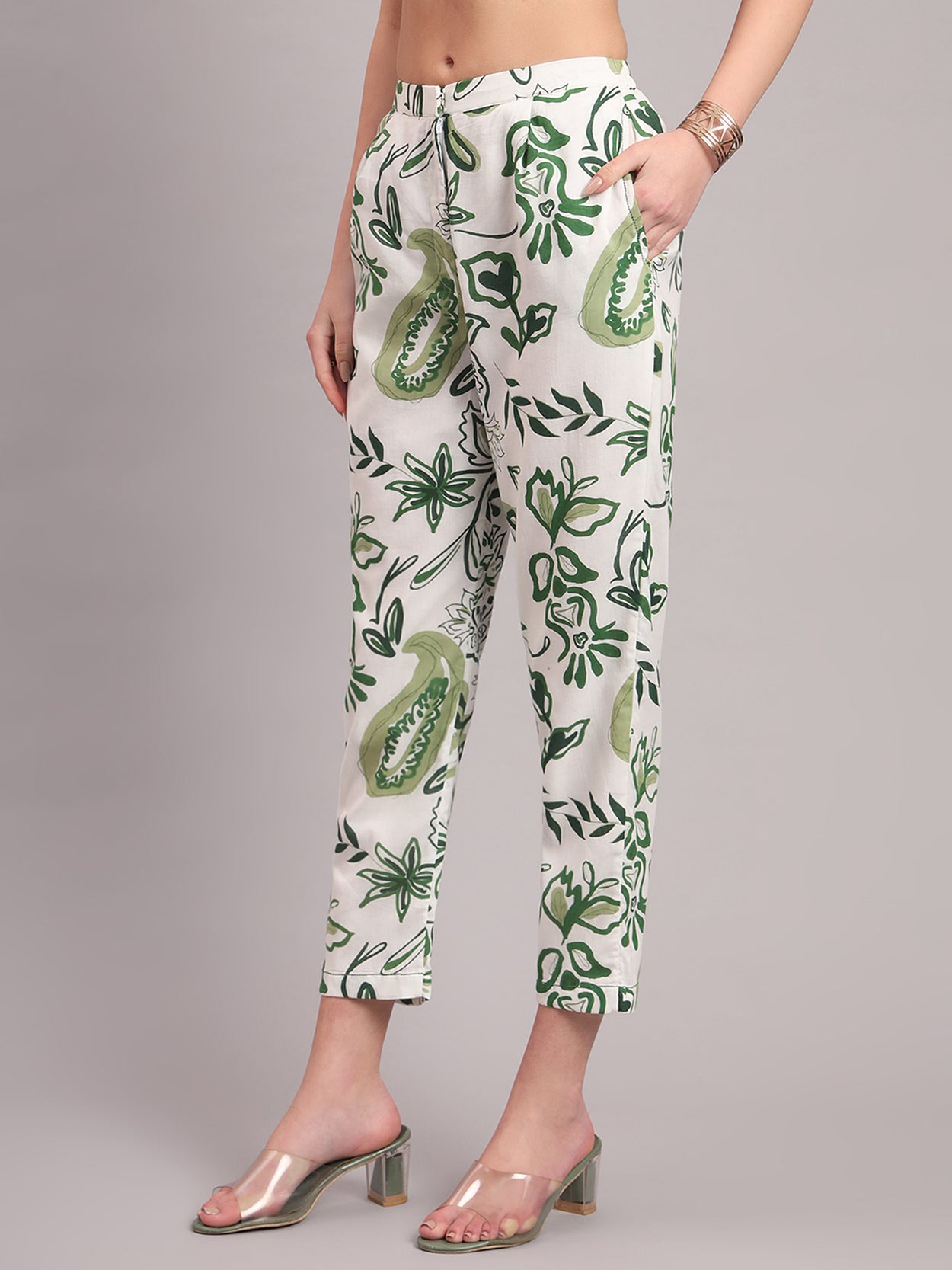 Olive Paisley High Low Co-ord Set