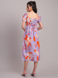 Lavender Bloom Slit Midi Dress