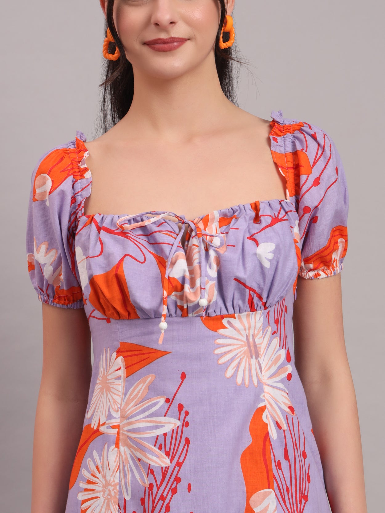 Lavender Bloom Slit Midi Dress