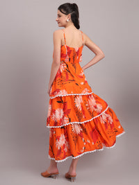 Mandarin Bloom Tiered Maxi Dress