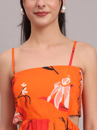 Mandarin Bloom Tiered Maxi Dress