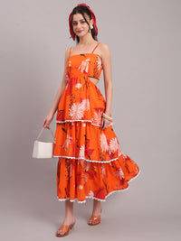 Mandarin Bloom Tiered Maxi Dress