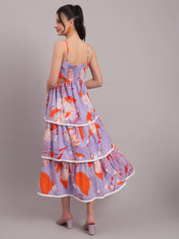 Lavender Bloom Tiered Maxi Dress