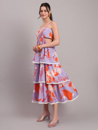 Lavender Bloom Tiered Maxi Dress