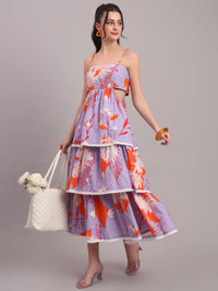 Lavender Bloom Tiered Maxi Dress